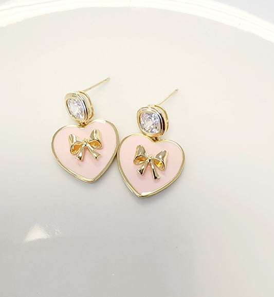 Pinky Sweet Heart Earrings