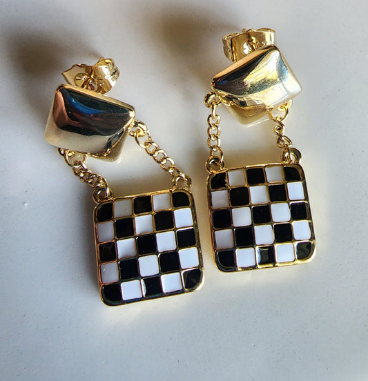 Chess Table Earrings